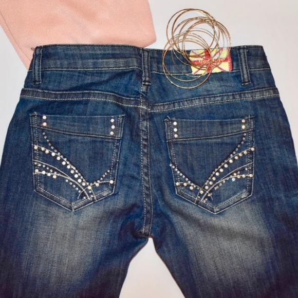 Machine Rhinestone/Ripped Jeans Size 27 - Picture 5 of 8